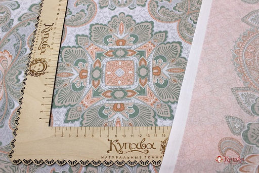 Перкаль Лесная загадка (Гол.платок 75*81см) цв.нежно-розовый персик, ш.1.5м, хл-100%, раппорт 81см - Купава фото 3