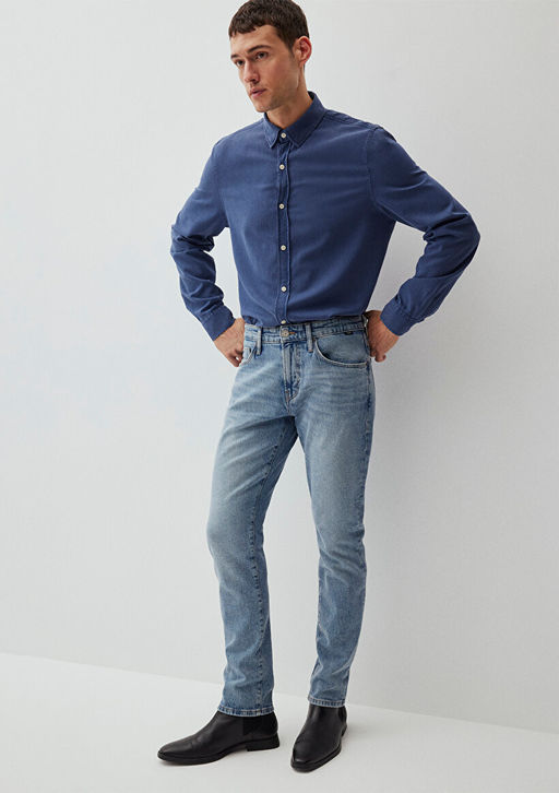 Jake Classic Denim Ac?k Gok Mavisi Jean Pantolon  фото 2