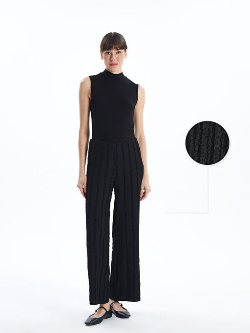 Beli Lastikli Dokulu Geni? Pa?a Kad?n Pantolon