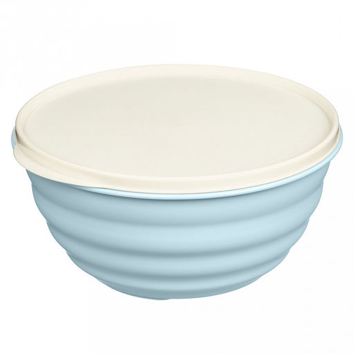 Миска пластмассовая "Latina" 1,1л, д16,6см, h8см, голубой, с крышкой (Россия)