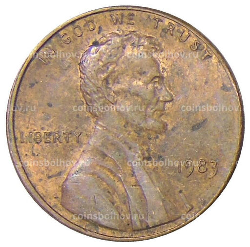 Монета 1 цент 1983 года США