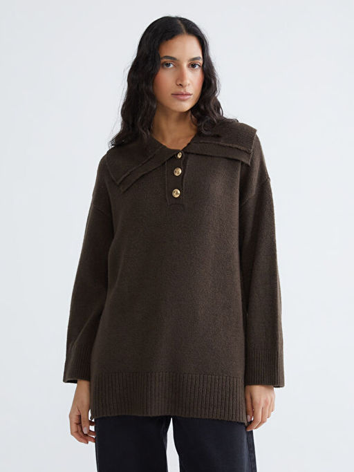 Polo Yaka Kad?n Triko Kazak