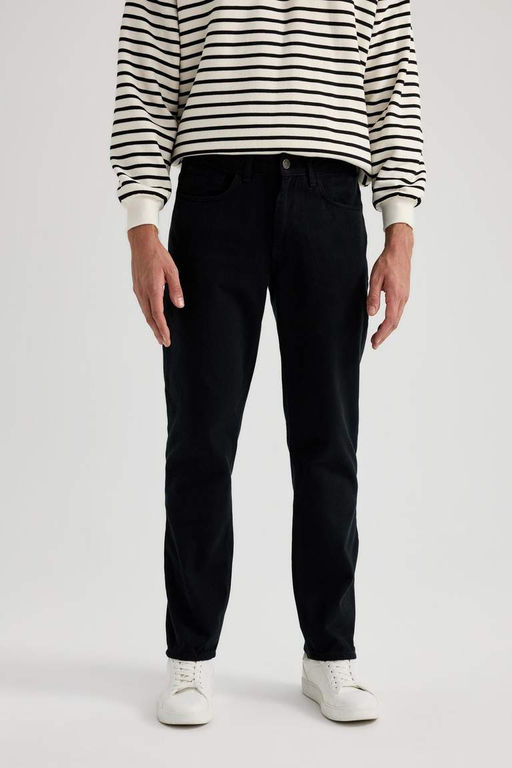 Хлопковые брюки повседневного кроя узкого кроя - Defacto фото 5