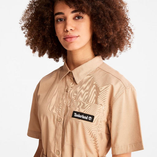 Женское платье Timberland Timberchill Utility Shirt Dress бежевая  фото 2
