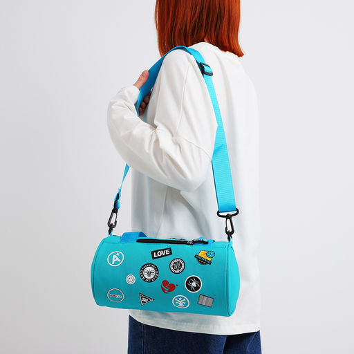 Сумка молодёжная на молнии, цвет бирюзовый - Simaland фото 7