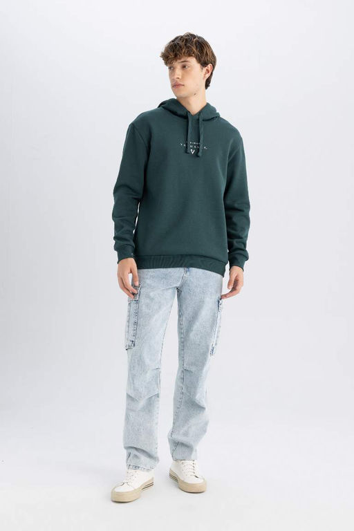 Толстовка с капюшоном обычного кроя Vikings Valhalla - Defacto фото 2