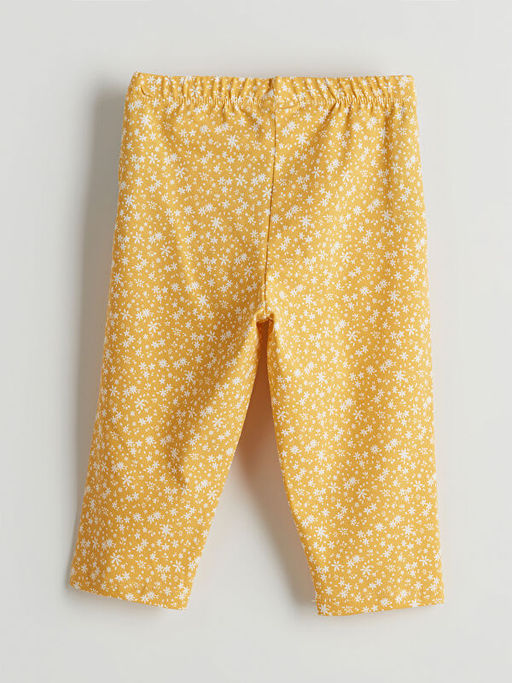 Beli Lastikli ?i?ekli K?z ?ocuk 3/4 Boy Tayt