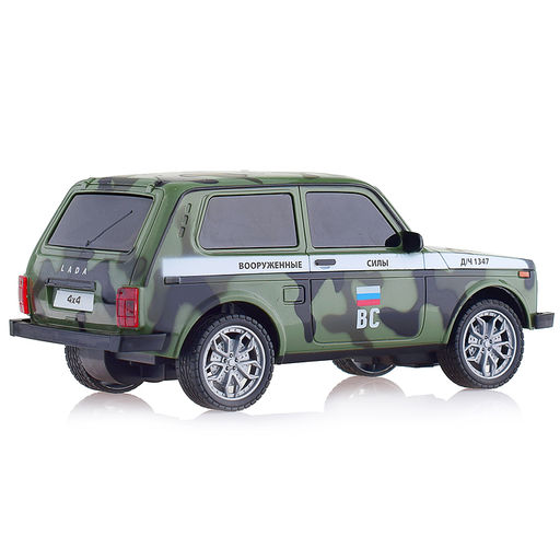 Машина р/у Lada 4x4 18 см. (свет, камуфляж) в коробке
