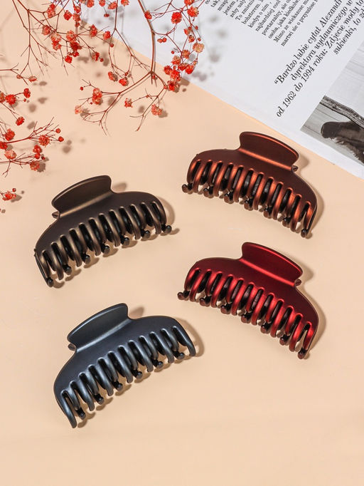 Цена за 12 шт. Крабик для волос «Двойной зубец», классика, 8 см, МИКС