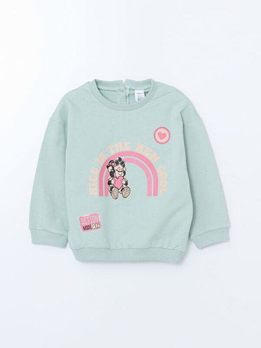 Bisiklet Yaka Uzun Kollu Bask?l? K?z Bebek Sweatshirt ve Tayt 2li - Waikiki фото 2
