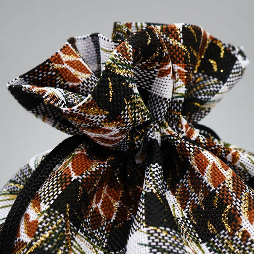 Цена за 5 шт. Мешочек подарочный холща «Новогодняя клетка», 16×24 см ± 1.5 см