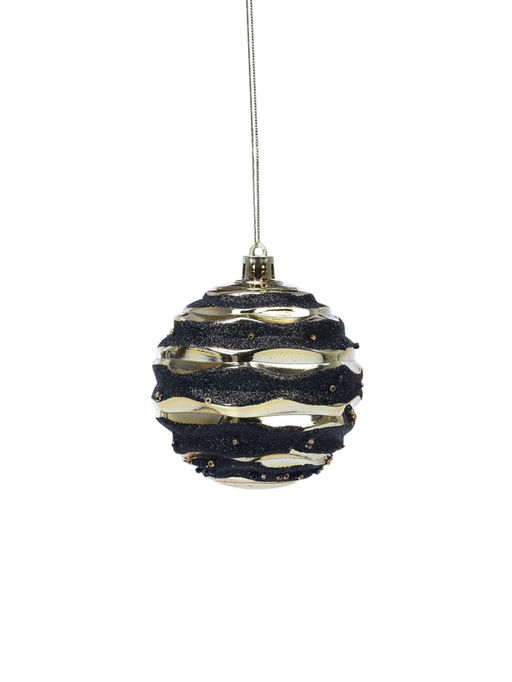 Ёлочные шары новогодние Савьер, набор 12 шт., d=8 см, чёрно-золотой - Simaland фото 6