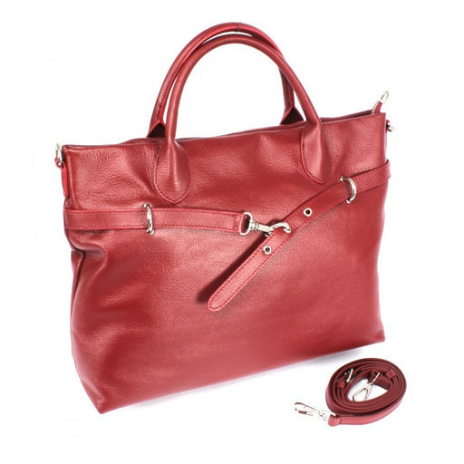 Сумка женская натуральная кожа OPI-99-27, 1отд, плечевой ремень, красный 265208