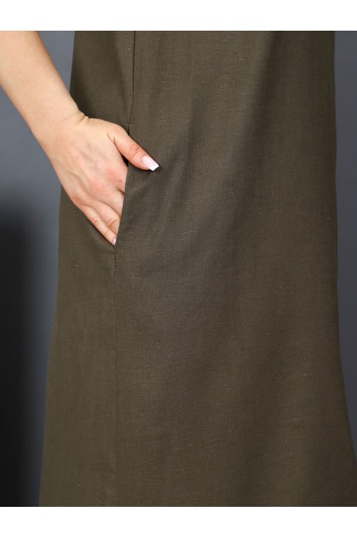 Сарафан ДО-124.04 Лён хаки - Хороший трикотаж фото 4