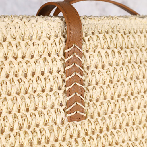 Сумка плетеная 40x33x27 / DW-14 /уп 1/бежевая - Галеонтрейд фото 4