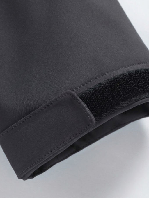 Парка женская софтшелл виндстоппер удлинённая с капюшоном черного цвета 9614_1Ch