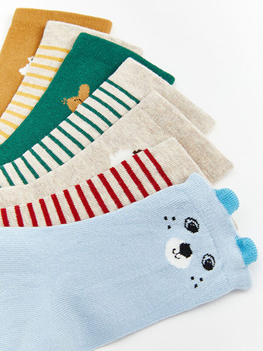 Bask?l? Erkek Bebek Soket ?orap 5li - Waikiki фото 3