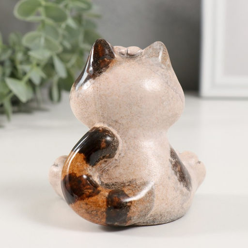 Сувенир керамика "Серая кошечка с пятнистыми ушками" 7,7х9х9,2 см