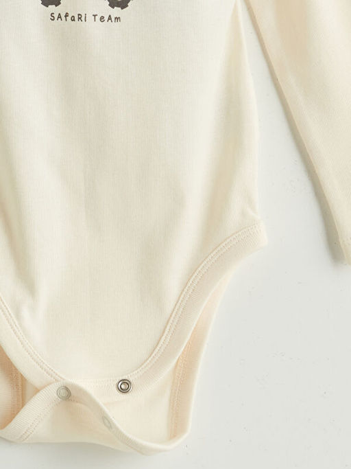 Bisiklet Yaka Uzun Kollu Bask?l? Erkek Bebek ??t??tl? Body ve Pantolon 2li Tak?m