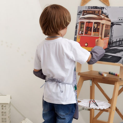 Набор детский для творчества Этель Little dino фартук 49 х 39 см и нарукавники  фото 6