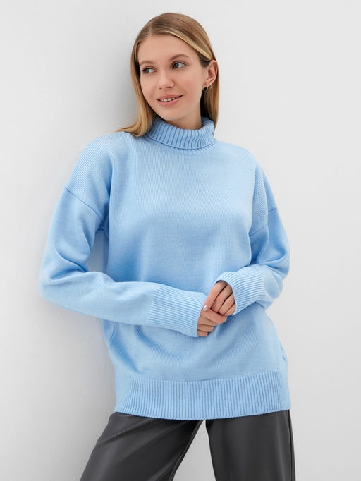 Джемпер женский вязаный MINAKU: Knitwear collection, голубой, размер 50-52