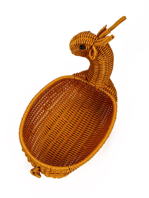 Корзина плетёная для хранения «Олень», 30×23×30 см, пластиковая, коричневая