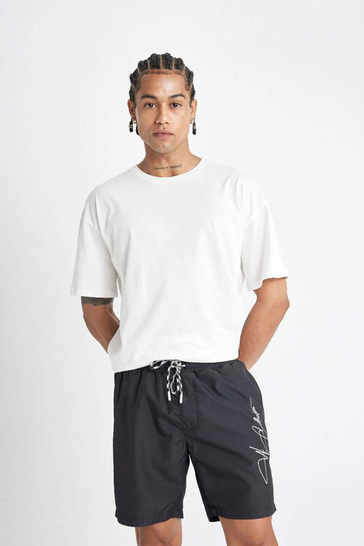 Короткие шорты для плавания стандартного кроя на сетчатой подкладке - Defacto фото 4