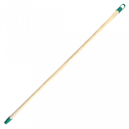 Рукоятка для швабры деревянная 107см "Люкс", пластмассовый наконечник с резьбой, цвета микс (Польша)