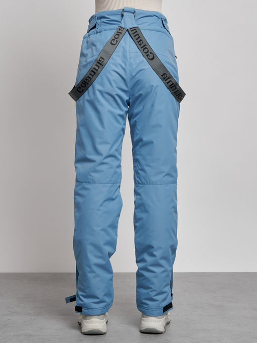 Полукомбинезон утепленный женский зимний горнолыжный голубого цвета 7601Gl - Colannia фото 7