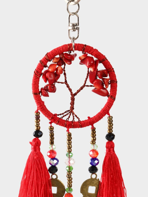 Брелок ловец снов «Древо», 19 см, красный