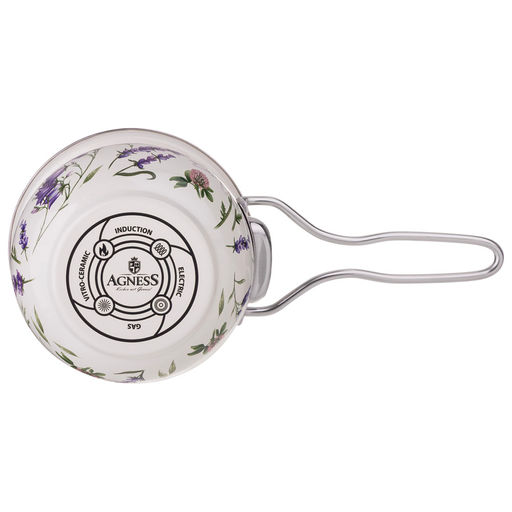 КОВШ ЭМАЛИРОВАННЫЙ СЕРИЯ FLOWER STORY 0,9Л, ДИА 14 СМ - Agness фото 4