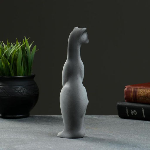 Фигурка керамика «Кошка Багира наклоненная», серо-чёрный, 4×5×20 см
