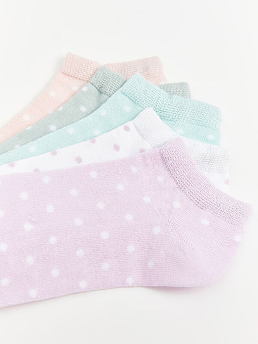 Puantiyeli K?z ?ocuk Patik ?orap 5li