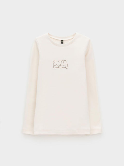 КР 302267/молочный 1005 к662 лонгслив (футболка дл.рукав) для дев - Crockid фото 2