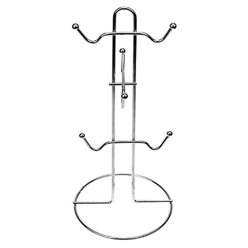 Подставка хромированная 6 крючков для чашек h30см, д/основания-13см (Китай) - Домашняя мода фото 2