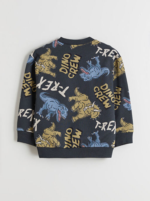 Dinozor Bask?l? Erkek ?ocuk Sweatshirt