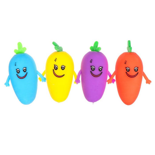 Антистресс сквиш мялка «Морковки», с пастой, тянучка, в шоубоксе, МИКС