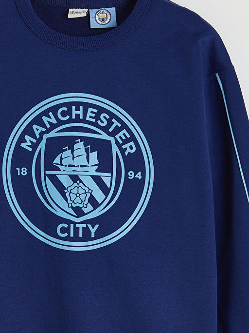 Manchester City Bask?l? Erkek ?ocuk Sweatshirt
