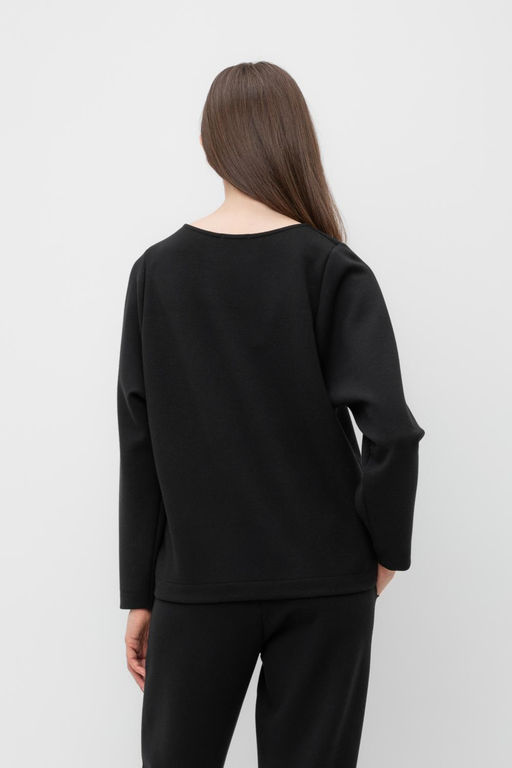 Джемпер Very Neat ЕВТ 3256 из хлопка с полиэстером и спандексом черный фото 2