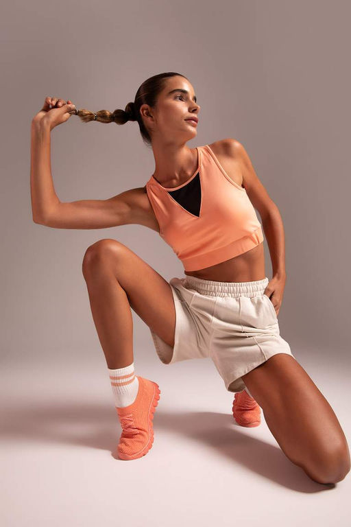 Спортивный бюстгальтер из плотной ткани DeFactoFit с круглым вырезом  фото 2