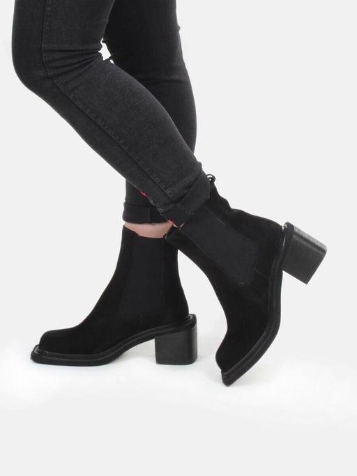 04-E21W-1B BLACK Ботинки зимние женские (натуральная замша, натуральный мех)