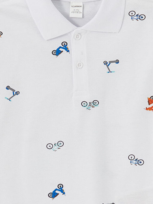 Polo Yaka Bask?l? Erkek ?ocuk Ti??rt