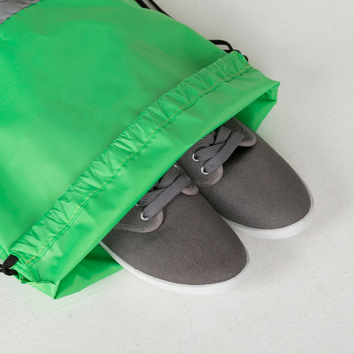 Мешок для обуви на шнурке, «ЗФТС», светоотражающая полоса, цвет зелёный