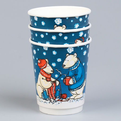 Цена за 20 шт. Стакан бумажный Мишки двухслойный, 250 мл - Simaland фото 4