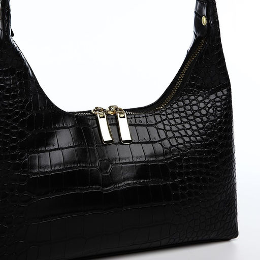 Сумка-багет на молнии, цвет чёрный - Simaland фото 4