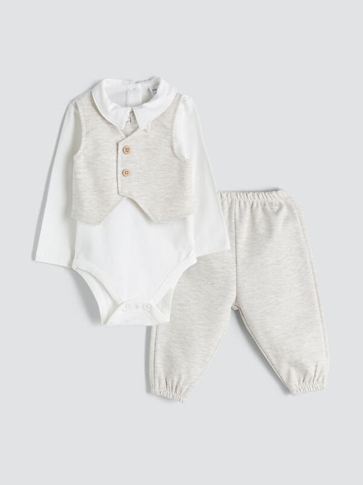 Erkek Bebek ??t??tl? Body ve E?ofman Alt 2li