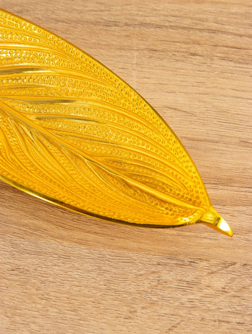 Подставка под благовония «Лист», 23.5×8.5×2.5 см, алюминий, золотая