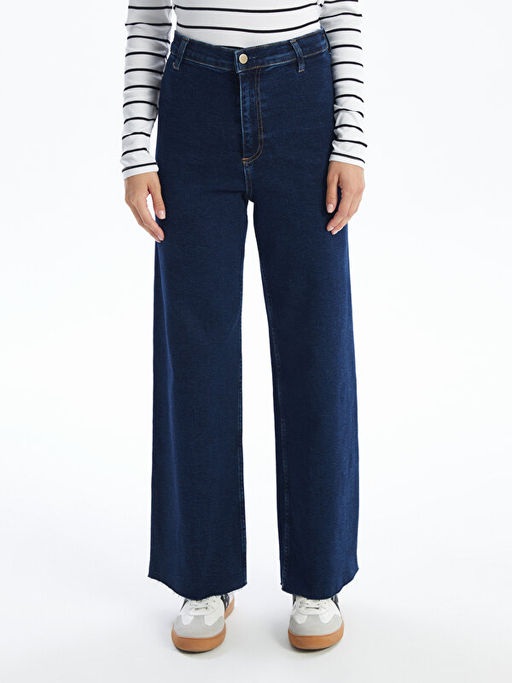 Wideleg Kad?n Jean Pantolon