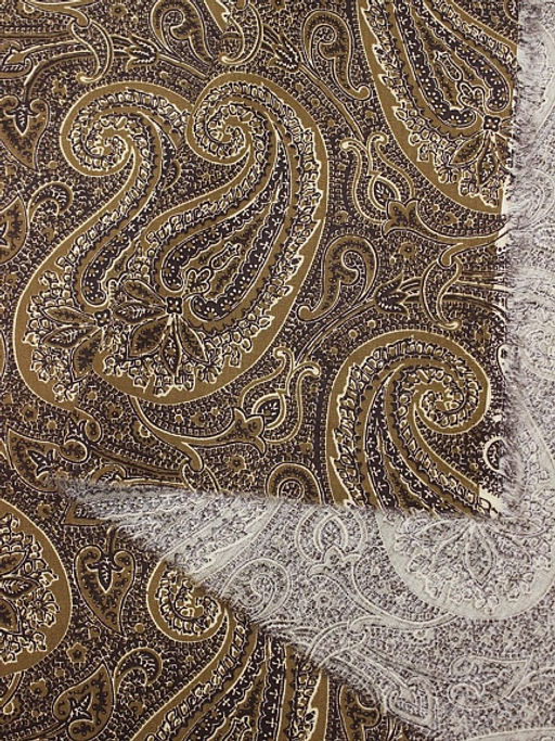 Импорт. хлопок Крупные огурцы цв.коричневый, ш.1.45м, хлопок-100%, 100гр/м.кв - Купава фото 4