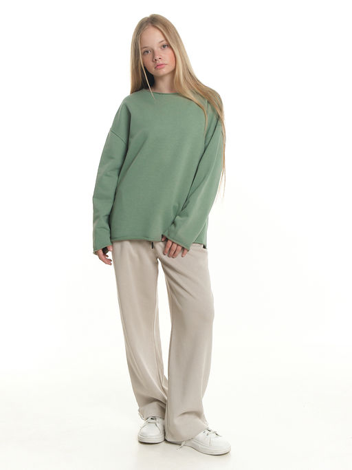 Толстовка с необработанными краями 22-2016 фисташковый - Mini maxi фото 6